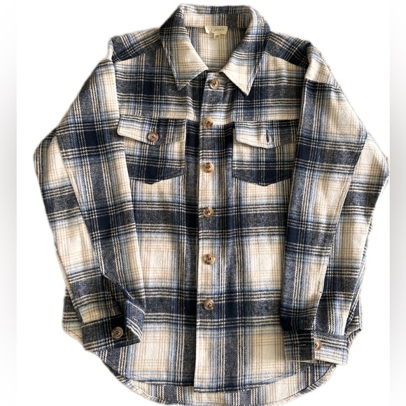 La Hearts Jackets & Blazers - La Hearts Navy and Cream Plaid Button Down Shirt